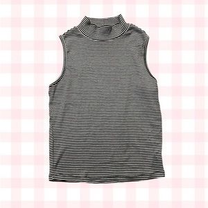 Striped mock neck tank